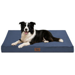 Tail Stories outdoor dog bed in navy cover provides cozy outdoor lounging for medium dogs