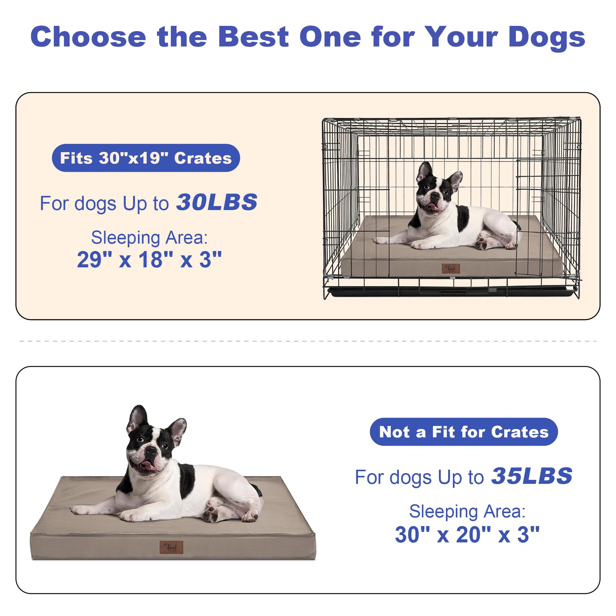 Tail Stories orthopedic egg-crate foam provides even weight distribution for comfortable rest