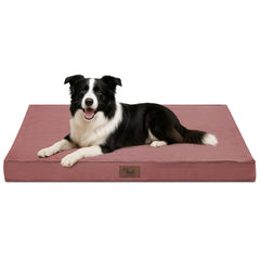 Tail Stories outdoor dog bed pink cover provides weather-ready comfort for outdoor naps.