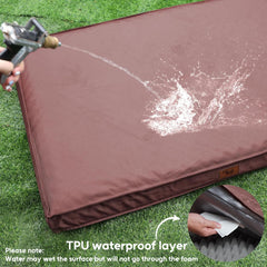 Tail Stories outdoor dog bed pink orthopedic foam supports joints during restful naps