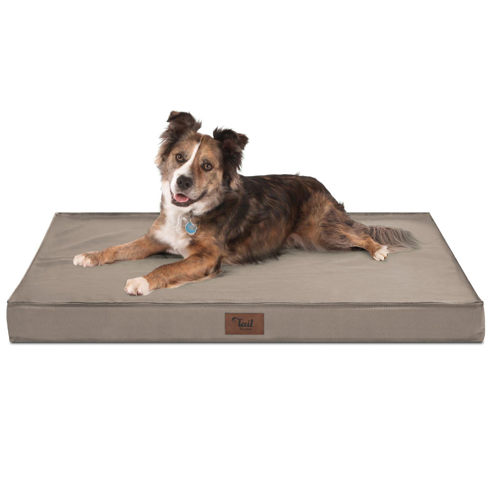 Tail Stories outdoor dog bed waterproof cover keeps your dog dry during outdoor adventures.