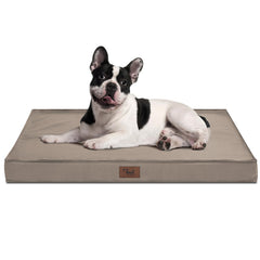Tail Stories waterproof cover on outdoor dog bed protects paws and spills during trips