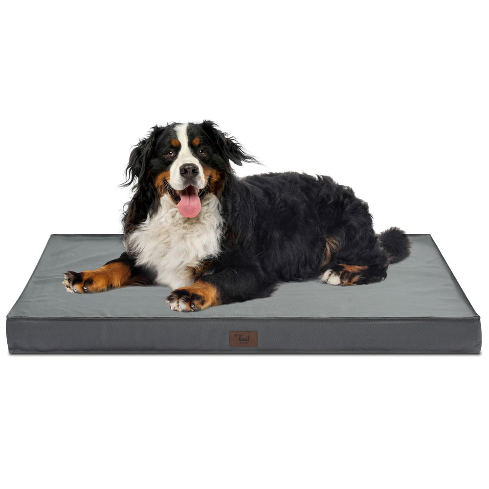 Tail Stories outdoor crate bed foam detail shows orthopedic egg-crate support