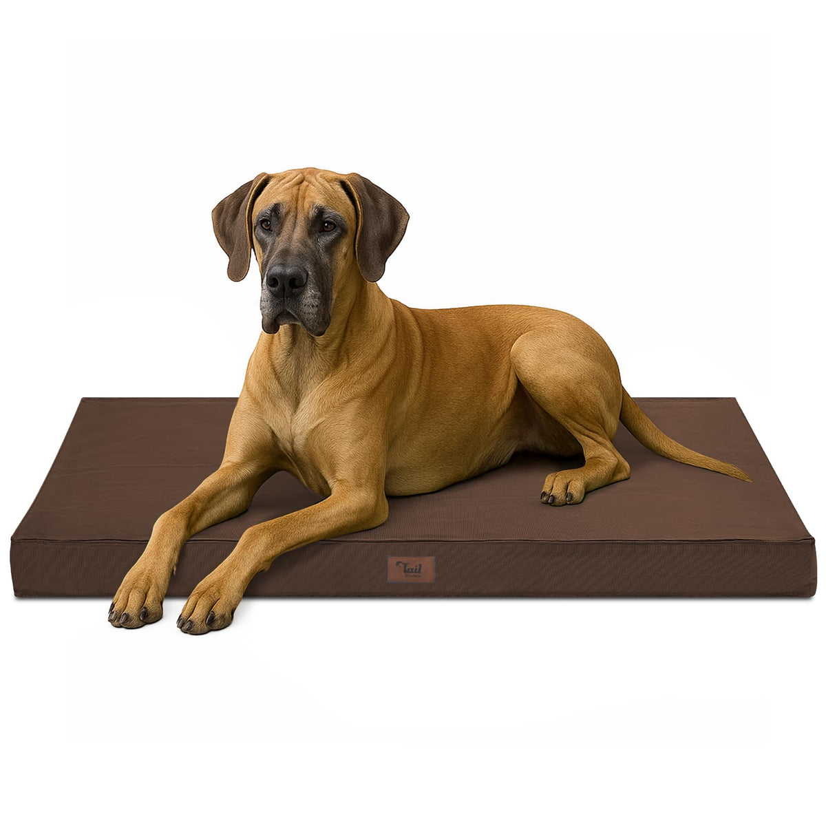 Tail Stories Outdoor Extra Large Dog Bed closeup shows orthopedic egg-crate foam for joint comfort