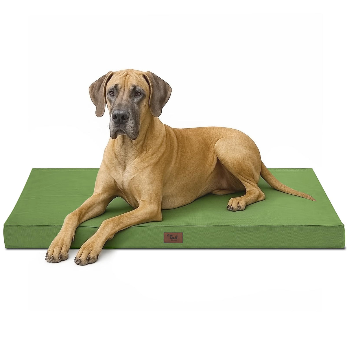 Tail Stories Outdoor Extra Large Dog Bed waterproof cover for easy cleanup after outdoor adventures.
