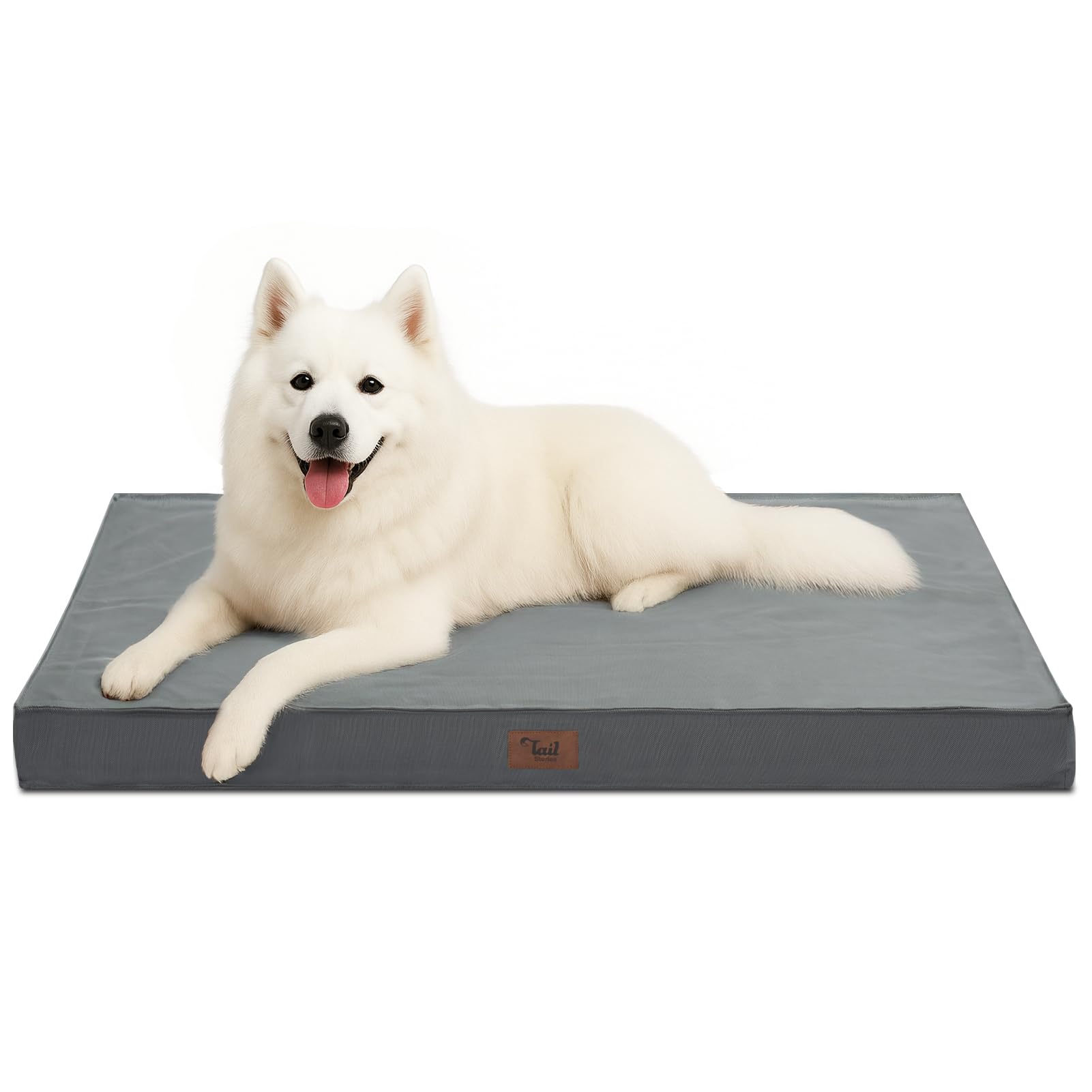 Tail Stories outdoor large washable dog bed grey with Oxford cover for easy outdoor use