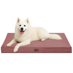 Tail Stories Outdoor Large Washable Dog Bed pink assembled for easy crate fit and comfort.