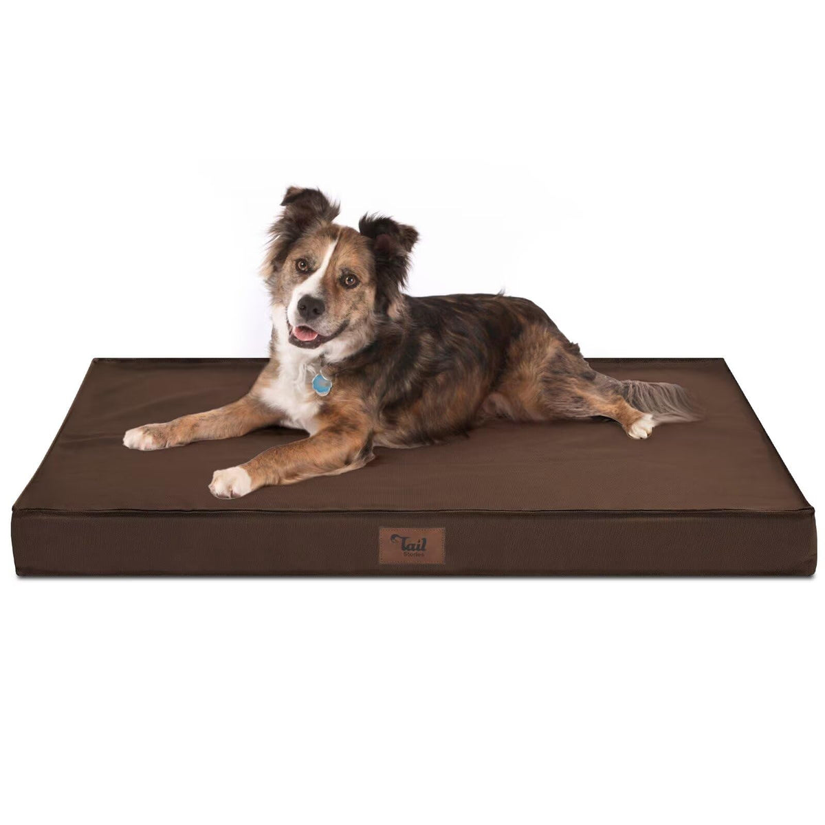 Tail Stories outdoor waterproof dog bed front view ideal for big dogs outdoors
