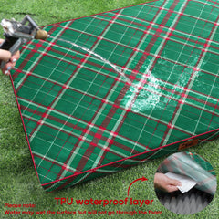 Tail Stories Outdoor XL dog bed outdoor-ready design with side handle.