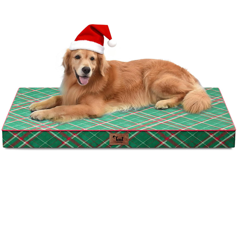 Tail Stories Outdoor XL dog bed waterproof cover closeup for easy cleaning and durability.