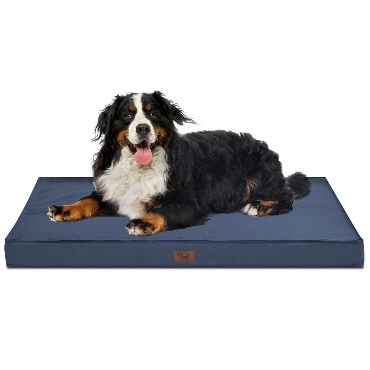 Tail Stories Outdoor XXL Dog Bed waterproof cover demonstrates moisture resistance for cleaner outdoor adventures.