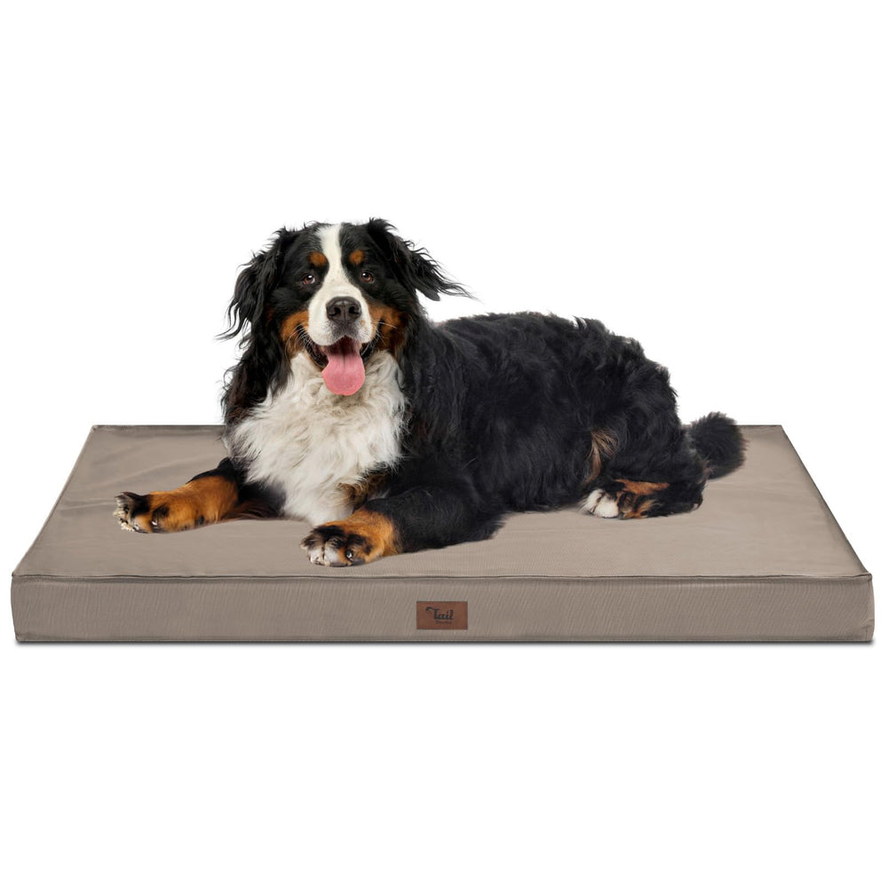 Tail Stories outdoor XXL dog crate bed packshot demonstrates rugged, weather-ready design for giant breeds.