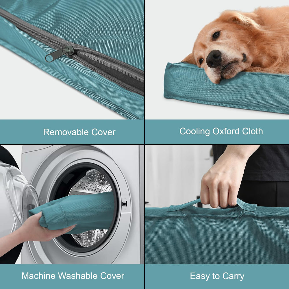 Tail Stories-side-handle-easy-carry-dog-bed underscores portable comfort during travel and outdoor trips.