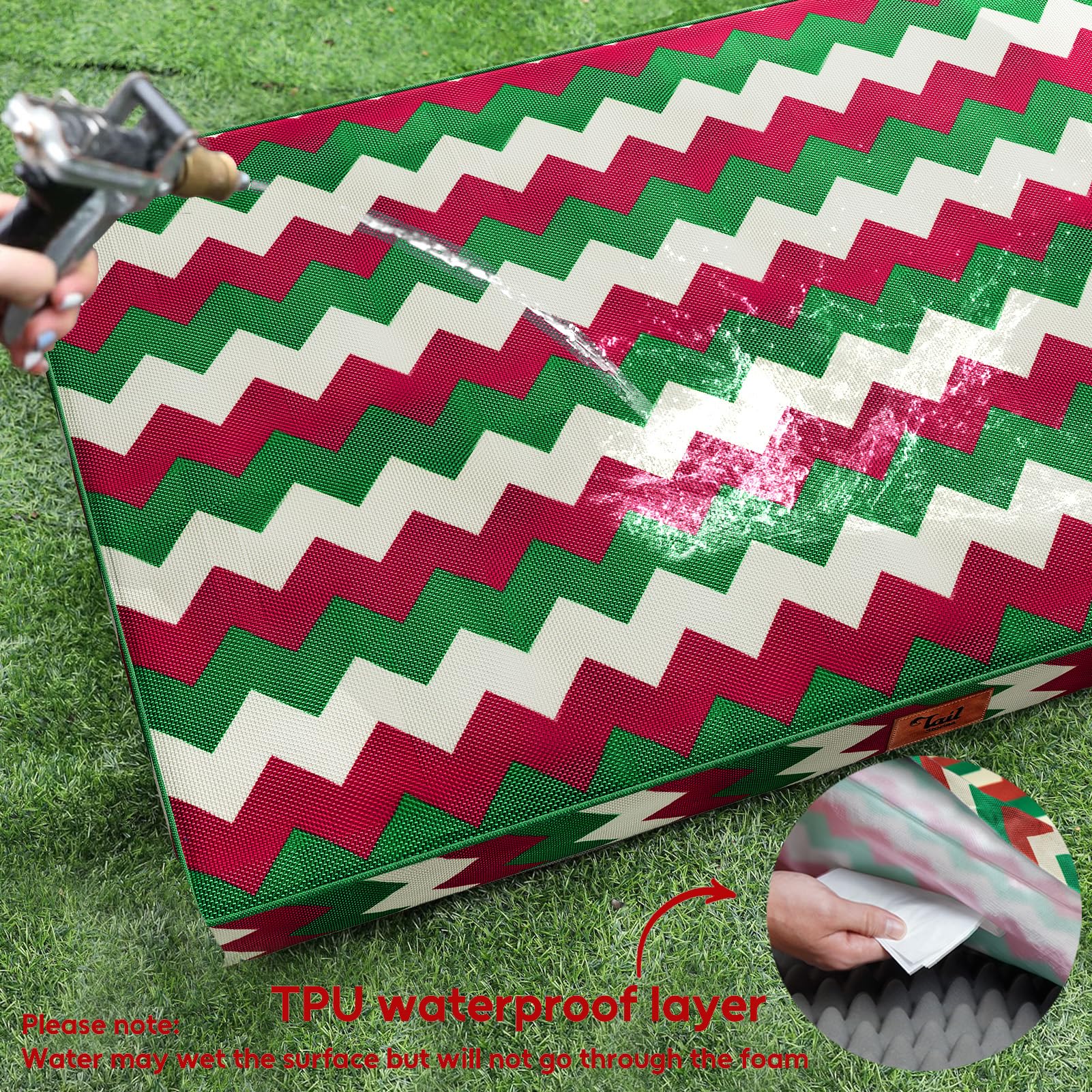 Tail Stories stripe design bed with durable fabric motif for stylish home fit.
