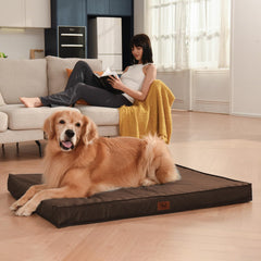 Tail Stories Waterproof Dog Bed removable cover closeup highlighting easy cleaning