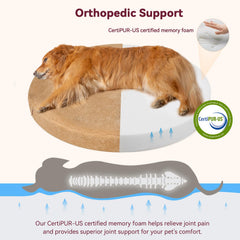 Tail&Tale orthopedic memory foam base cushions hips and spine for large breeds.