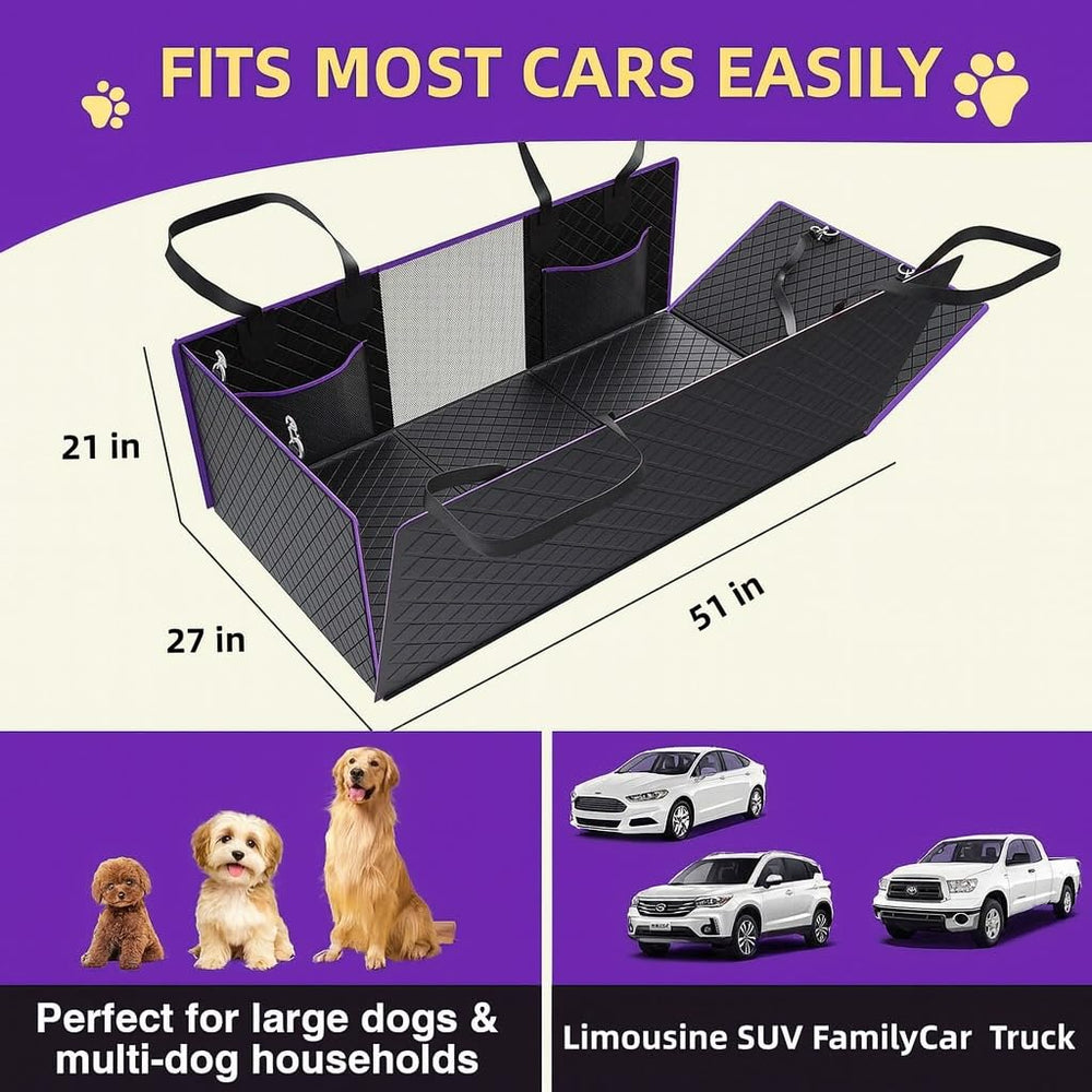 Tail treasures nonslip hammock seat cover prevents dog sliding during rides.
