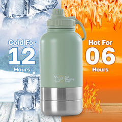 Tail Wagging Love 3in1 bottle with detachable bowls, ideal for pet feeding on hikes.