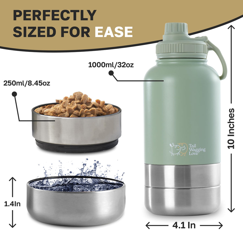 Tail Wagging Love spill-proof cap, easy to clean and travel-friendly.