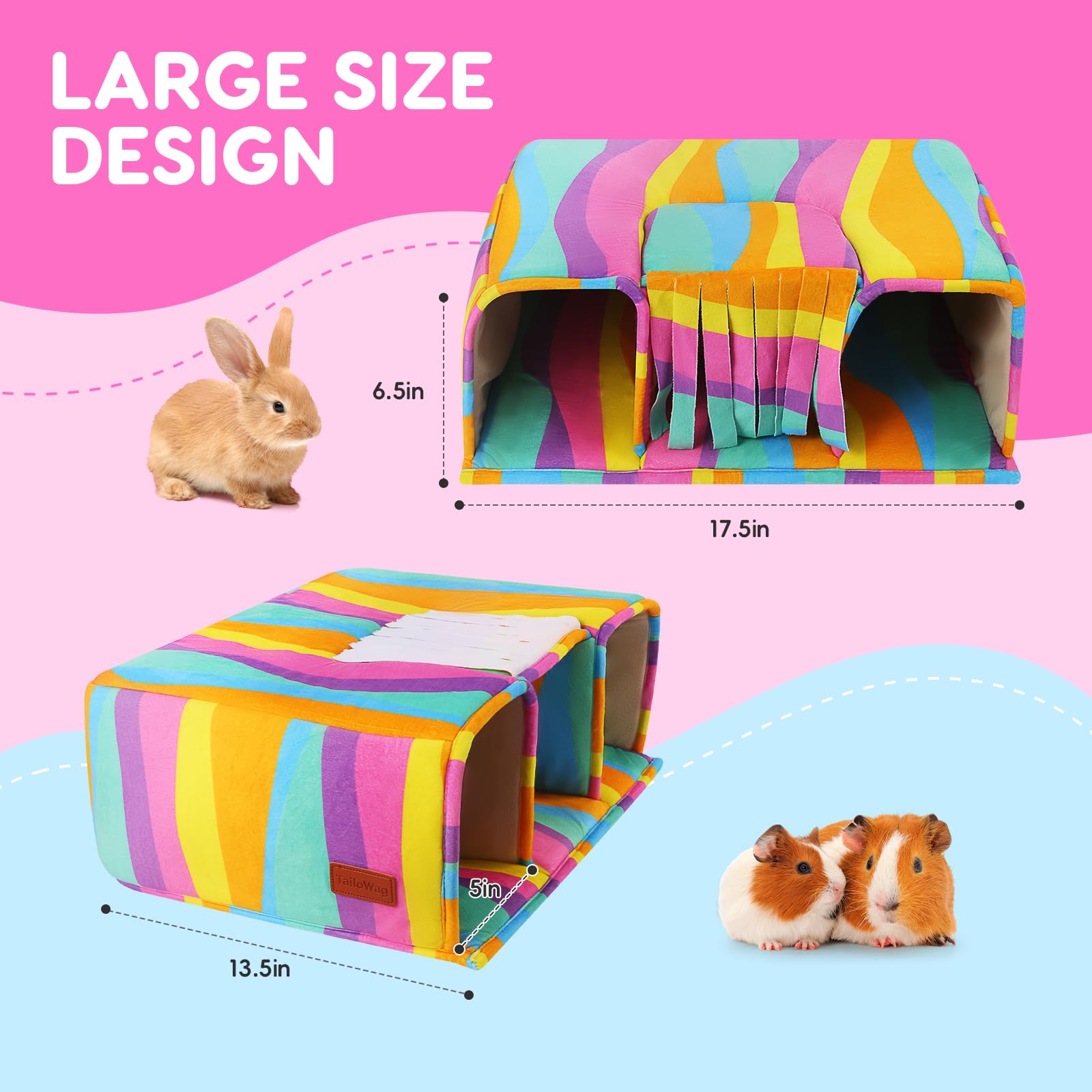 TailoWag Guinea Pig Hideout with central door curtain invites peeking and cozy downtime
