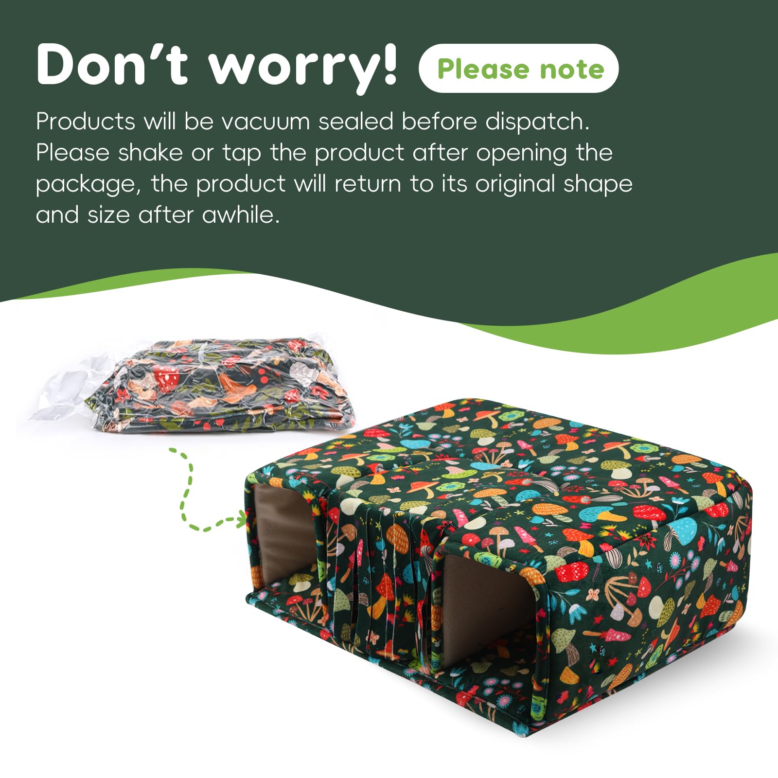 TailoWag mushroom-shape design blends with home decor while offering safe play.