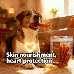 TailParty Turkey Tendons with fish oil taurine promotes skin and coat health and heart support
