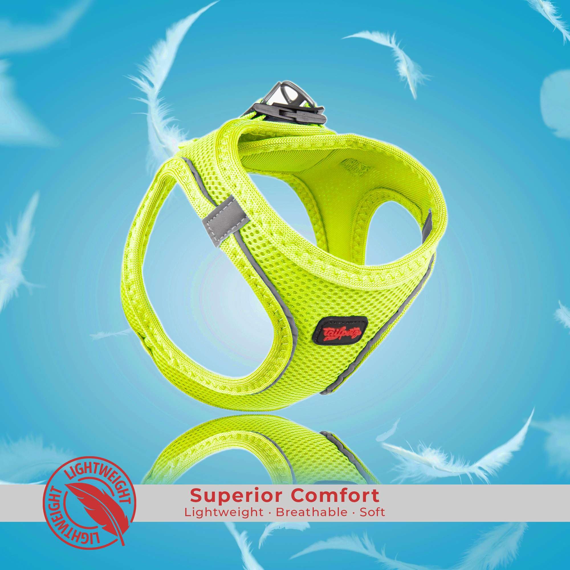 Tailpetz dog harness easy on/off design simplifies securing your pet.