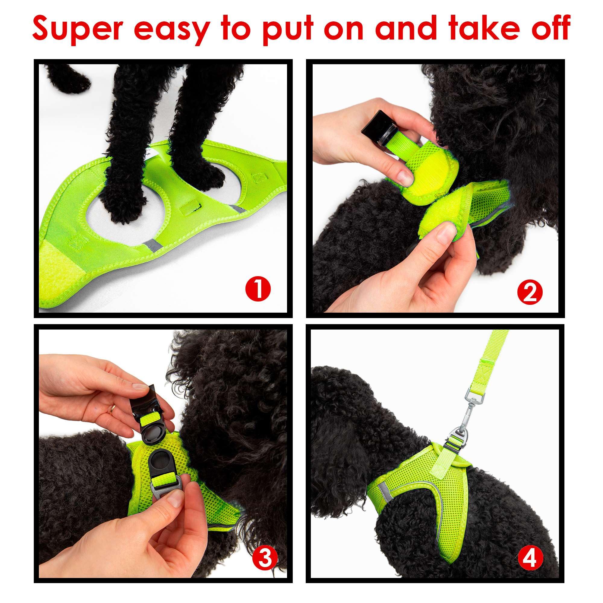 Tailpetz dog harness reflective straps enable safe night walks.