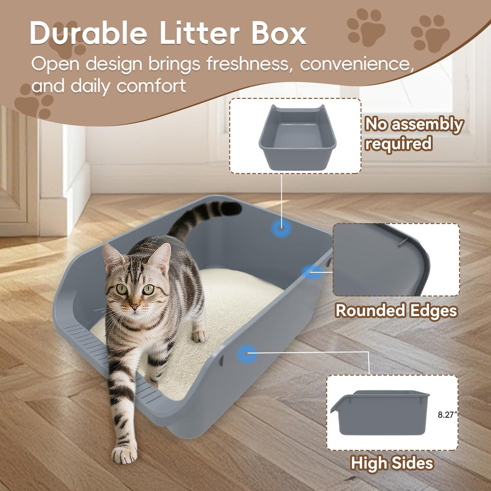 Tailryth large cat litter box durable construction withstands daily use and stays reliable.
