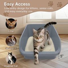 Tailryth large cat litter box high-sides provide anti-splash protection for busy multi-cat homes.