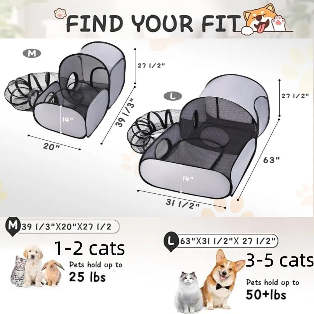 TailTastic cat enclosure tent provides versatile indoor shelter for rest and exploration.
