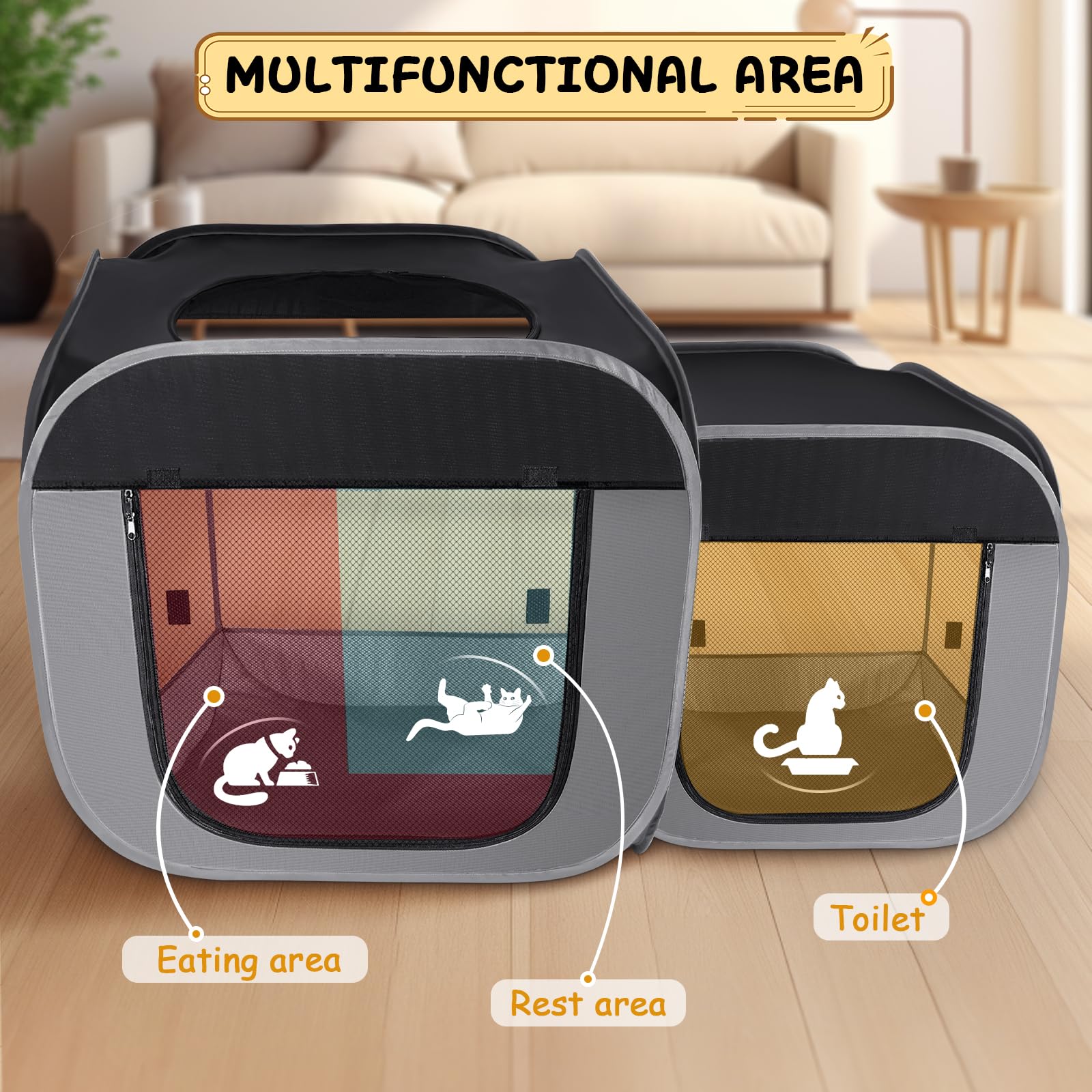 TailTastic large cat playpen spacious design with room to move