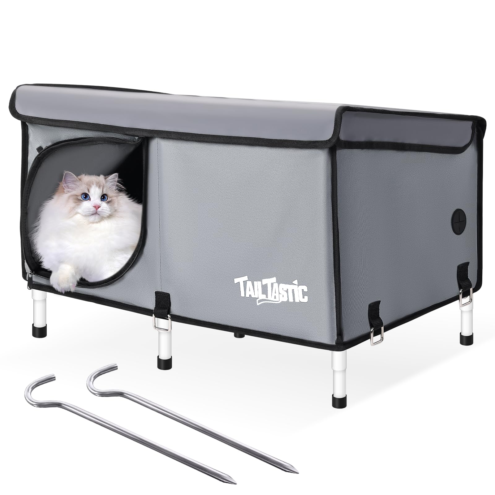 TailTastic Outdoor Cat House elevated platform shelter for outdoor cats