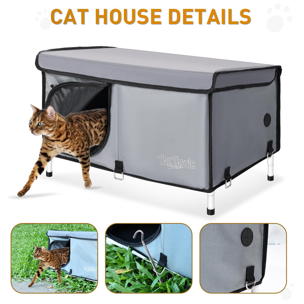 TailTastic Outdoor Cat House sloped roof sheds rain and snow