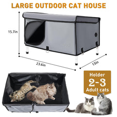TailTastic Outdoor Cat House waterproof oxford fabric protects against rain and wind