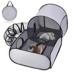 TailTastic pet playpen with surround tunnel boosts safe outdoor playtime.