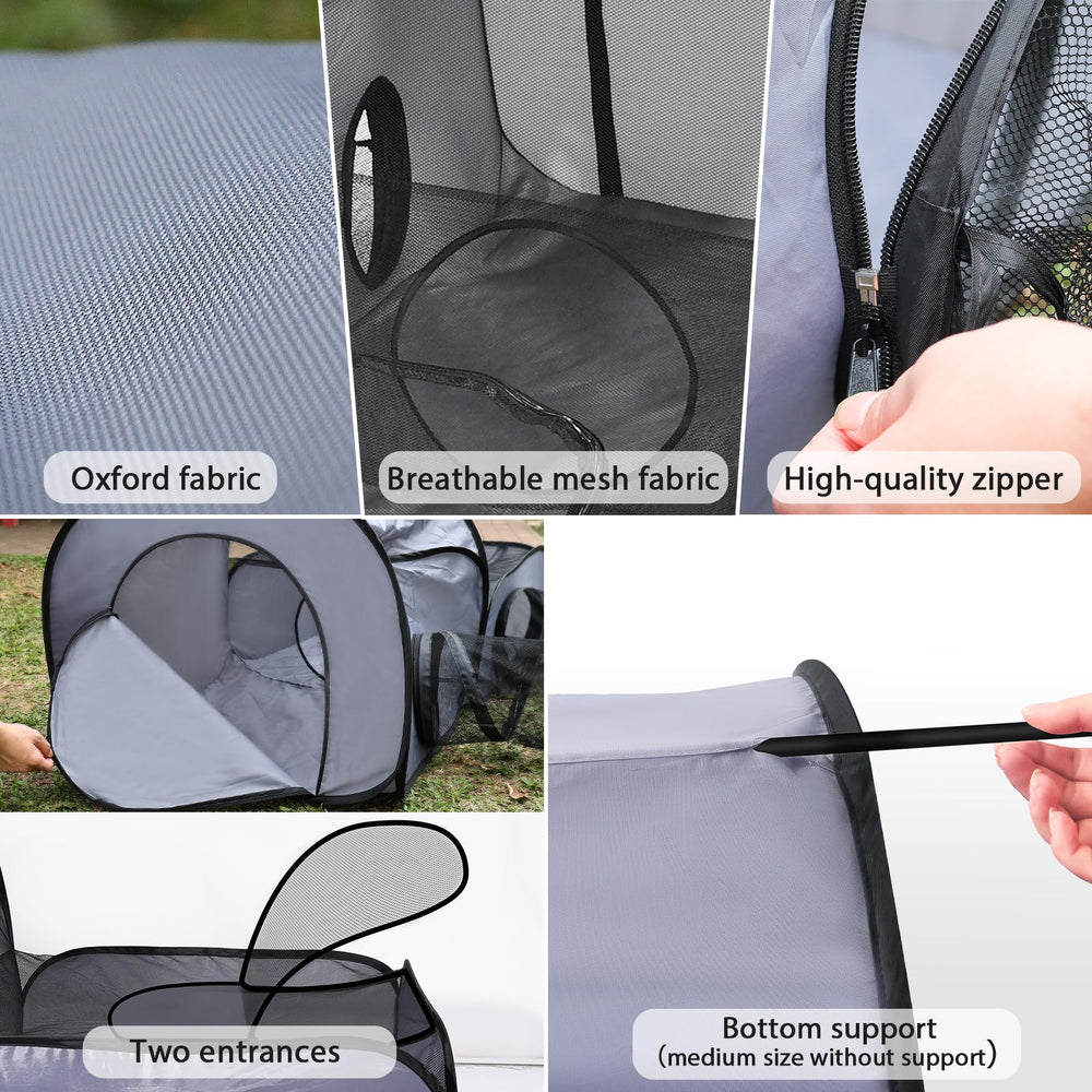 TailTastic portable playpen with carry bag offers travel-friendly enclosure.