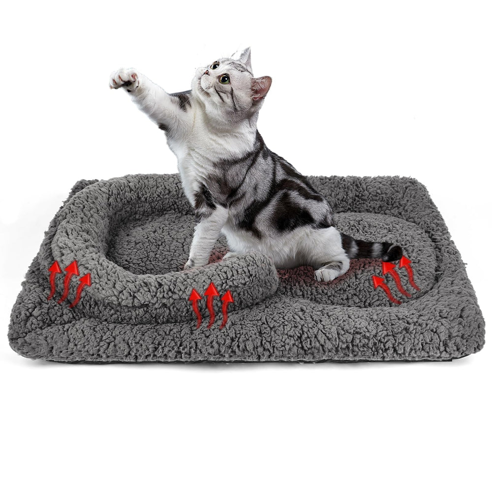 TailTastic self-warming cat bed mat with pillow for neck support and cozy lounging