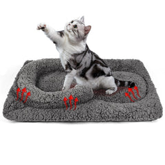 TailTastic self-warming cat bed mat with pillow for neck support and cozy lounging