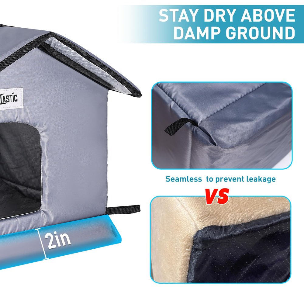 TailTastic weatherproof-cat-house insulation-core traps heat for year-round warmth.
