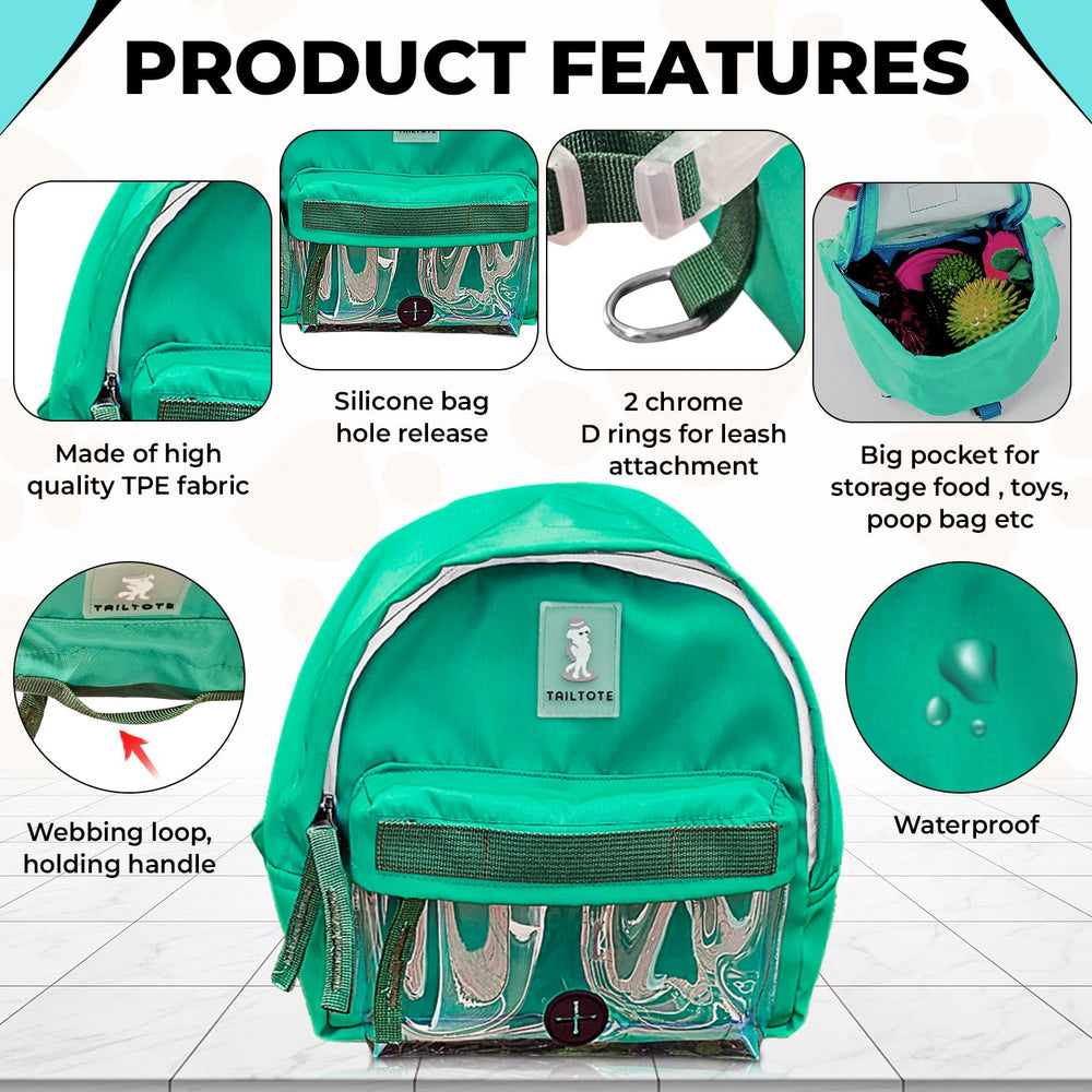 TAILTOTE water-resistant fabric image demonstrates rain-ready gear for all-weather walks.