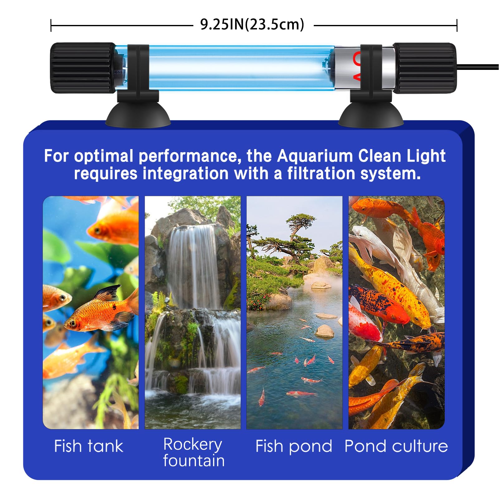 TAISHAN Aquarium Clean Light dimension-ready compatibility for different setups.