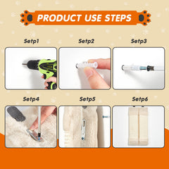 Taiyin cat scratcher corner protector wall-mount installation with screws and expansion tubes.
