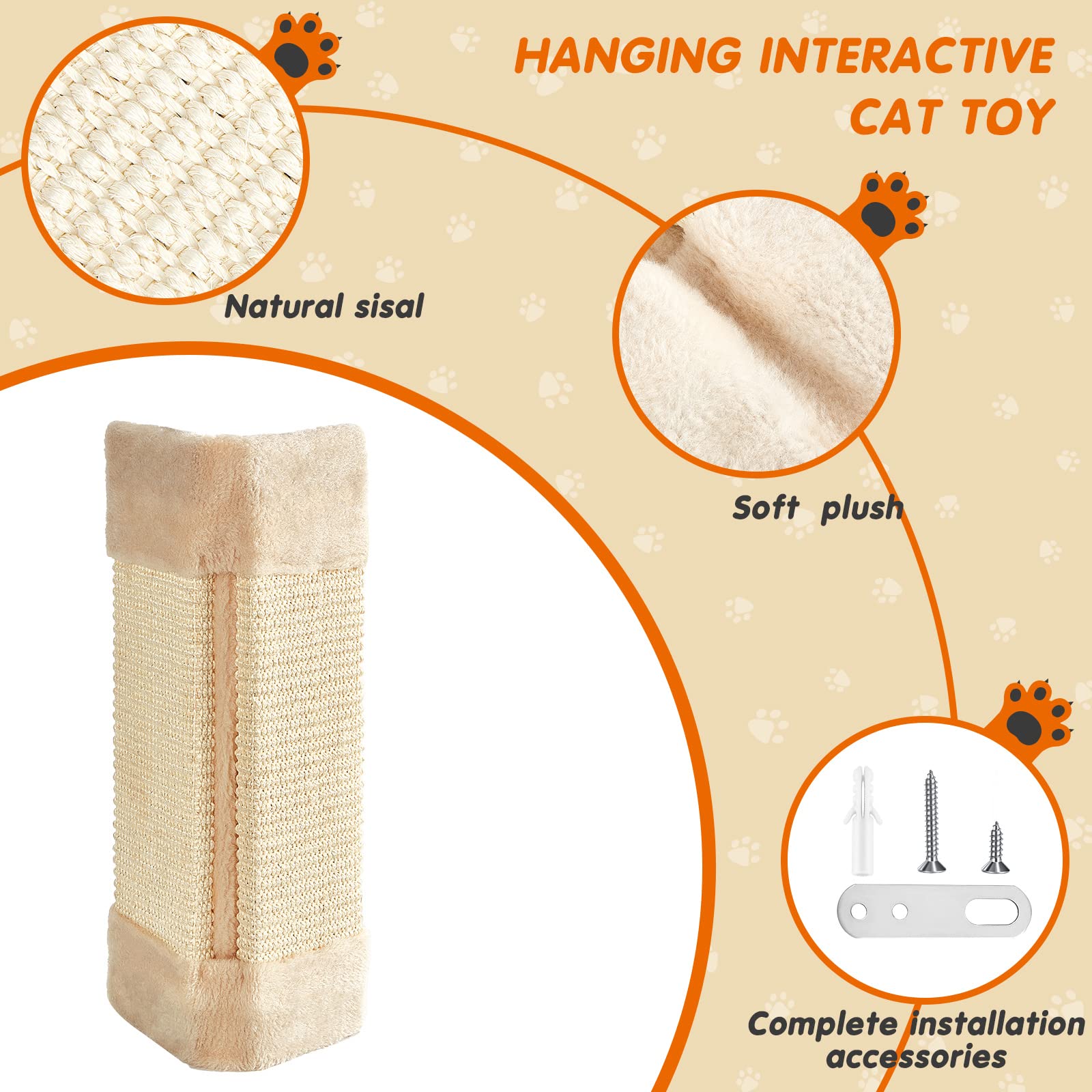 Taiyin sisal cat scratcher material closeup showing natural texture and durable fibers.