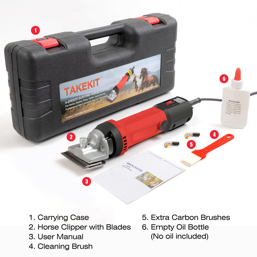 Takekit horse clippers in livestock grooming scenarios for efficient clipping