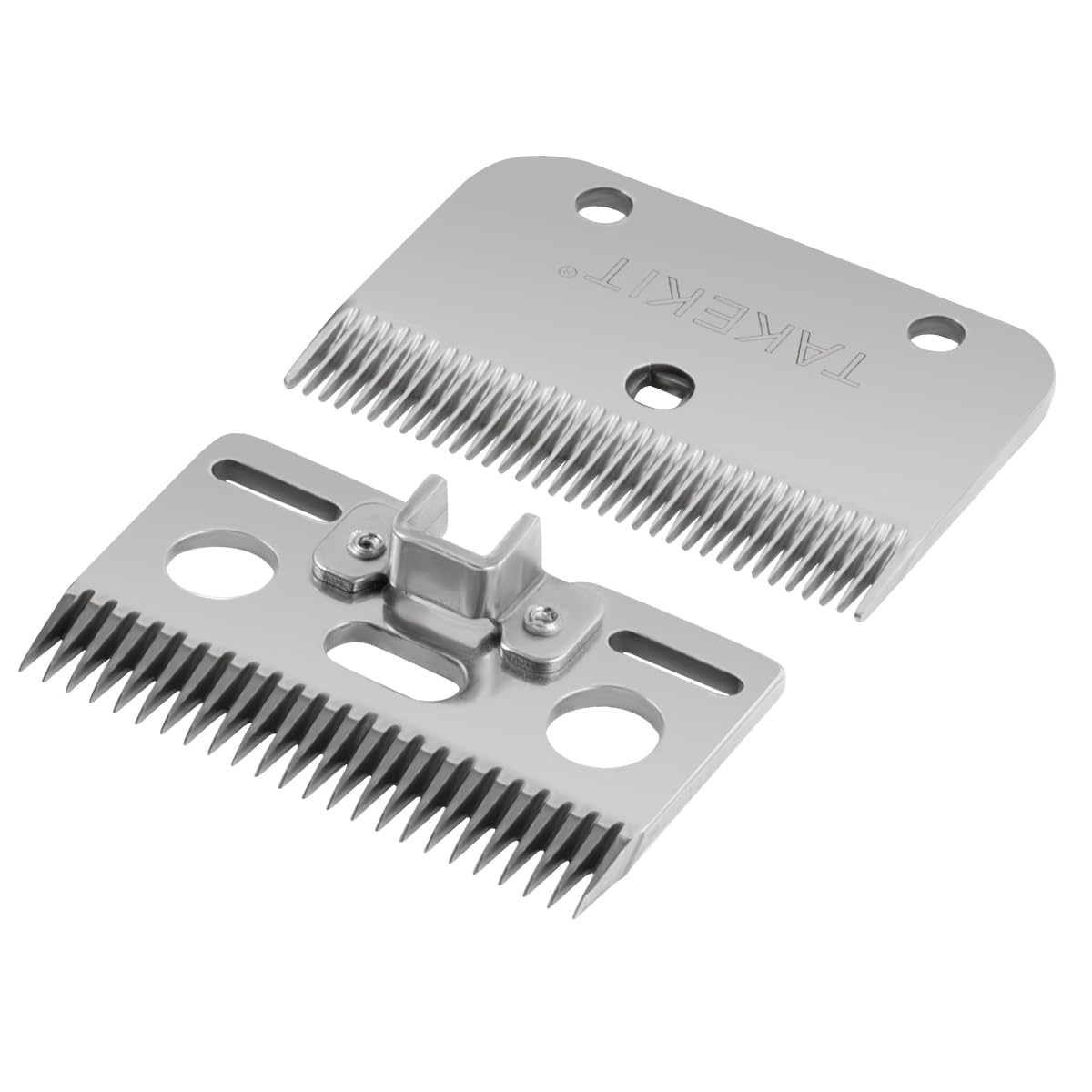 TAKEKIT horse clipper replacement blades bottom close-up, designed for efficient grooming on thick coats.