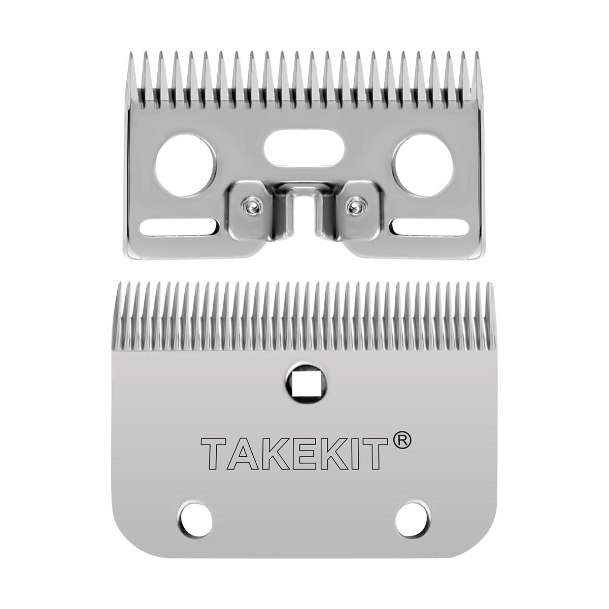TAKEKIT horse clipper replacement blade top close-up, durable stainless steel for long-lasting sharpness.