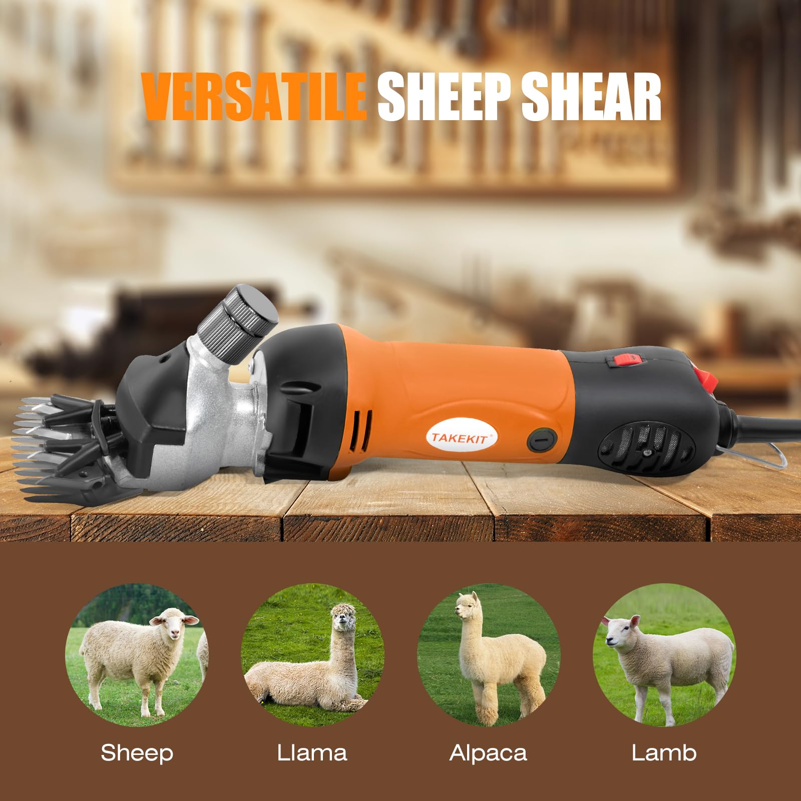 TAKEKIT Sheep Shears 16-foot cord enables flexible movement