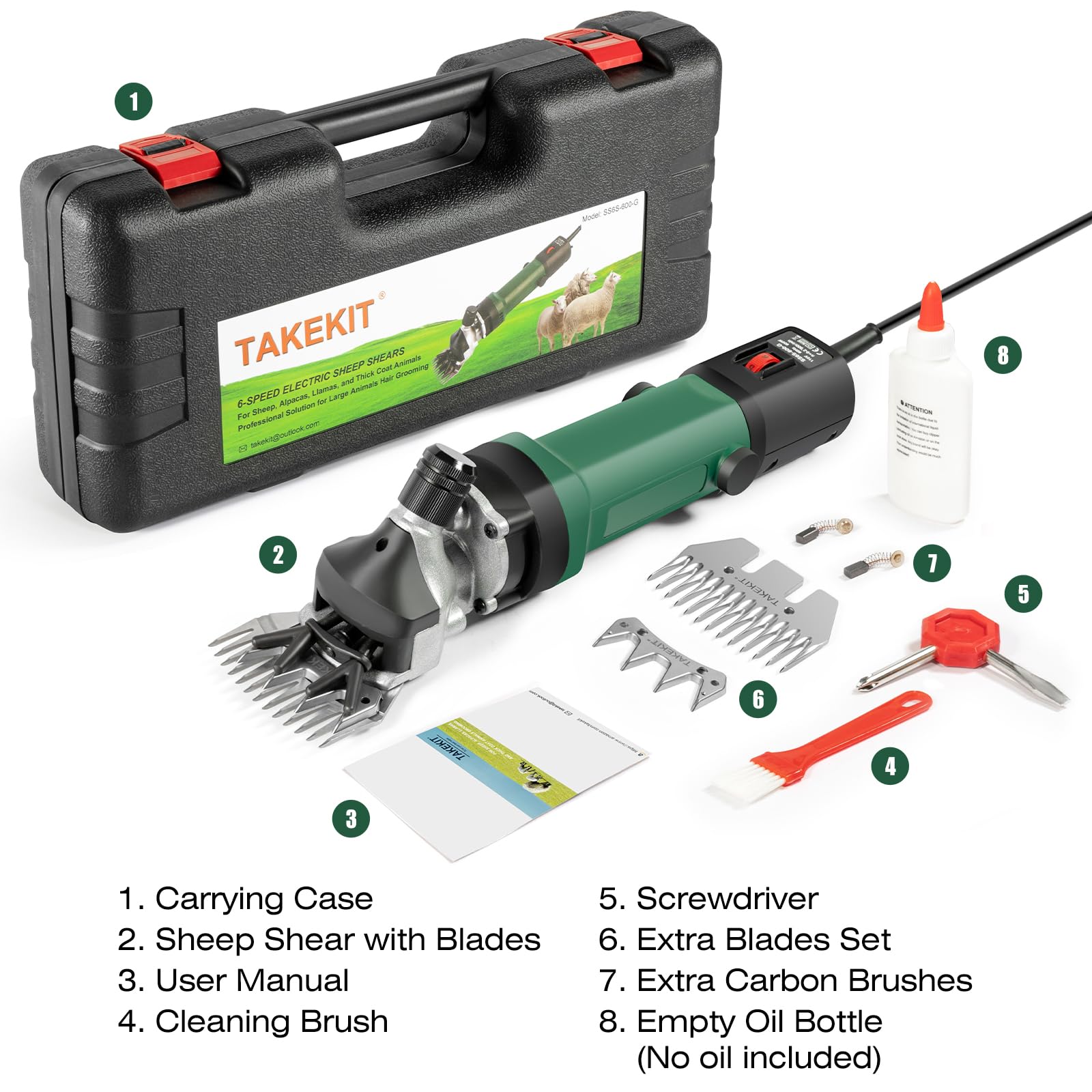 TAKEKIT Sheep Shears extra blades included for quick replacements.