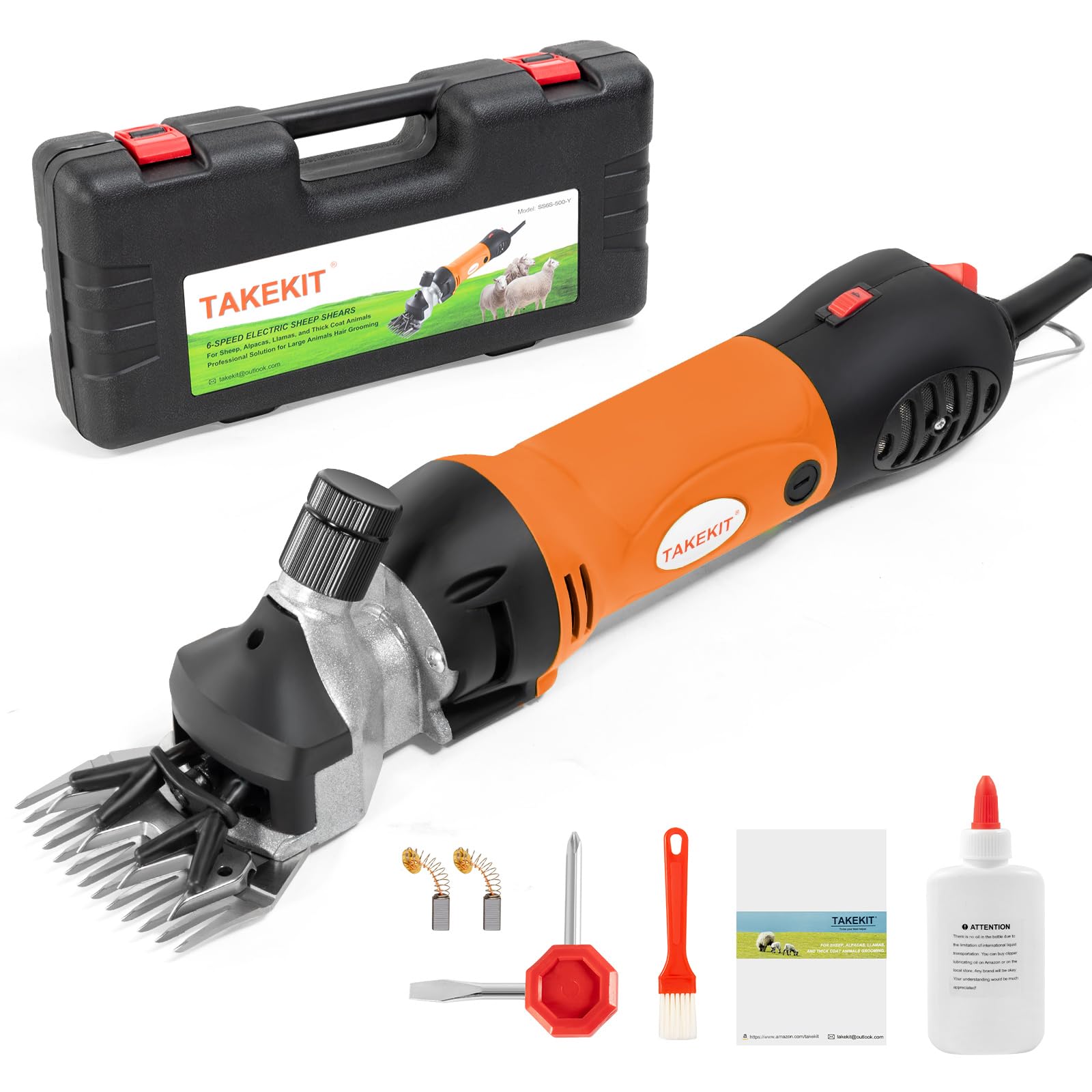 TAKEKIT Sheep Shears front view with 500W motor for efficient grooming